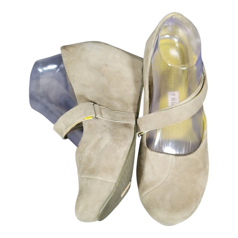 Tsubo Green Suede Wedge Heel Mary Jane  Shoes Closed Toe Women's‎ Size 8 US - Picture 6 of 13